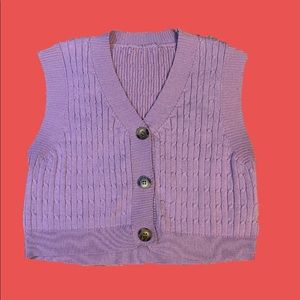 Lavender Cropped Sweater Vest